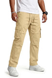 GINGTTO Mens Tactical Pants Stretch Slim Fit Light Khaki Cargo Pants for Men Waterproof Ripstop 28