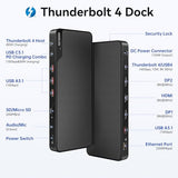 Thunderbolt 4 Dock - 16 Ports, Laptop Docking Station Dual Monitor for MacBook, Docking Station 3 Monitors for Windows with 150W DC Power