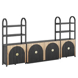 BELLEZE 4-Piece Modular Arched TV Stand Entertainment Center Set