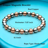 Woman Copper Bracelets Hematite Magnet Bracelet for Woman Man, Womens Copper Bracelets for Pain Relief, Valentine's Day Aniversary Gift Health Gift for Family Pulsera Magnetica Hombre For Mom, 2 Pack