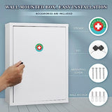 Wall Mount Locking Medicine Cabinet, Large Capacity First Aid Cabinet for Bathroom