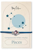 By Lilla Zodiac Bracelet Hair Ties for Women – Hair Tie Bracelet with Gold Accents - Boho Jewelry for Wrist and Ponytail (Pisces)