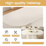 HOTICKME 86.61" Oval Dining Table for 8, Rectangular Dinner Table 8 Seater