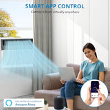 GarveeLife 6000 BTU U-Shaped Window Air Conditioner – 3-in-1 Quiet AC Unit, WiFi App Control, 6 Modes, 3 Fan Speeds, Energy Efficient Cooling for Up to 350 Sq.Ft, Bedroom, Office – With WiFi