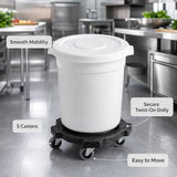 Getzi 8 Pack 20 Gallon White Round Commercial Trash Can with Lid and Dolly