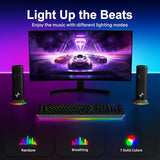 USB/USB-C Powered & 3.5mm AUX-in Plug-and-Play Speakers for Monitor & Laptop