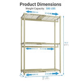 VIPEK X1 Expandable Clothes Rack Heavy Duty Adjustable from 2' to 3'5" with Adjustable Shelves and Hanger Rods, Gold