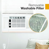 Whirlpool 5,000 BTU 115V Window Air Conditioner & Dehumidifier with Mechanical Controls, Window AC Unit for Apartment, Dorm Room, & Small Rooms up to 150 Square Feet in White