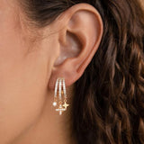 YOIHUR Rose Gold Plated Stud Earrings for Women, Dainty Cubic Zirconia Earring, Hypoallergenic Jewelry, Modern Boho Sunburst & Nature Inspired Earrings, Gift for Mom Wife Girlfriend-Echo Orbit Stud