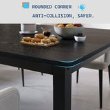 GarveeHome 78.7 in Industrial Dining Table for 6, Wooden Long Dinner Table with Mortise Tenon Design
