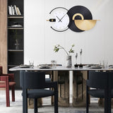 Anmotpe Large Wall Clock Geometric Oversize Modern Clocks Battery Operated Gold Iron Silent Non-Ticking Big Clocks for Living Room, Kitchen, Dining Room, Bedroom