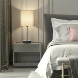 Table Lamps Set of 2 with 2 USB & AC Outlet, Bedside Nightstand Lamps for Bedroom Living Room Kid’s Room