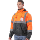SRsafety High Visibility Safety Jacket,Reflective Waterproof Jacket with Black bottom,Construction Work Jacket for Men/Women (US, Alpha, Large, Regular, Regular, Orange-202)