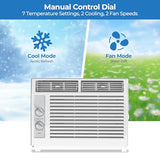 Electactic 5000 Btu Window Air Conditioner, AC Window Unit Up to 150 Sq.Ft, 2 Cooling & Fan Speeds,51DB Ultra-Quiet, Mechanical Controls, Air Conditioner for Bedroom, Apartment, Office
