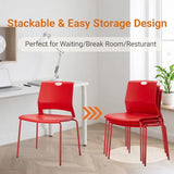 Sidanli Stackable Office Chairs, Red Guest Chairs with Comfortable Streamline Seat
