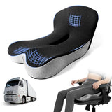 kowptyy Trucker seat Cushions for Long Sitting, Office Chair Seat Cushions for Office Chair with L-Shaped Ergonomic Design (Black Gray)