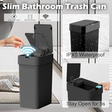 ELPHECO Bathroom Trash Can with Lid, 2 Pack Automatic Garbage Can