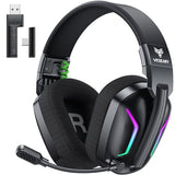 Laptop, Mac & Switch, Dual Low-Latency 2.4GHz USB/Type-C, Bluetooth Gaming Headphones with ENC Mic for Gamecube
