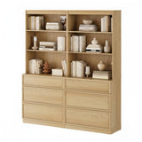 WAMPAT Modern 72" Tall Bookshelf with 6 Drawers