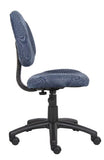 Boss Office Products B315-BE Perfect Posture Delux Fabric Task Chair Without Arms in Blue, 250