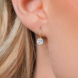 Gem Stone King 0.20-1.50 Cttw 14K Yellow Gold Round Lab Grown Diamond Leverback Dangle Earrings