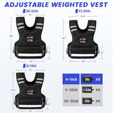 VBSD Adjustable Weighted Vest for Women Men 4-10lb Vest with 6 Ironsand Weights Body Weight Vest with Reflective Strip for Running