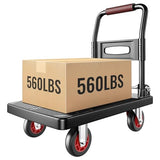 Upgraded Foldable Push Cart Dolly,560 lbs. Capacity Moving Platform Hand Truck