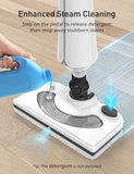 Steam Mops for Floor Cleaning, 1300W Floor Steamer with Detergent Chamber, 25S Heat Up, Lightweight Steamer for Cleaning with 2 Washable Pads, Safe for Tiles, Upholstery, Carpet, Hardwood