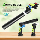 Opuliv Leaf Blower Cordless, 2in1 Electric Cordless Leaf Blower w/ 2 Batteries & Charger, 4 Wind Speed, 2 Handheld Modes, 4.0/5.0AH Battery, Lightweight Blowers