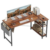 CubiCubi L Shaped Desk, 55" Computer Table with Reversible Storage Shelves Home Office