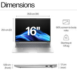 HP EliteBook 6 G1a 16 Laptop, AMD Ryzen 5 220, 16GB DDR5, 512GB SSD, AI PC