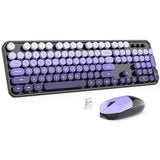 Wireless Keyboard and Mouse Combo, 2.4GHz Retro Typewriter Keyboard Full Size