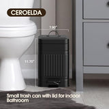 Small Trash Can with Lid-5L/1.3 Gal,Stainless Steel Outdoor Dog Poop Garbage Can-Farmhouse Retro Metal Waste Bin w