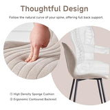 Lecafur HL Boucle Dining Chair with Built-in Handle Metal Legs