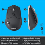Logitech MK850 Performance Wireless Keyboard and Mouse Combo for Windows, macOS & ChromeOS, Bluetooth & 2.4 GHz USB Receiver, Full-Size Ergonomic Keyboard, Multi-Device, Cushioned Palm Rest – Graphite
