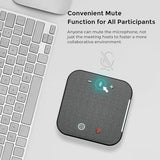 COOLPO Conference Speaker and Microphone, Protable USB C & Bluetooth Speakerphone for Computer, Laptop Speakers with mic, 360° Voice Pickup