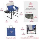SUNNYFEEL Heated Camping Directors Chair, Heavy Duty,Oversized Outdoor Portable Heating Folding Chair with Side Table, Pocket for Beach, Fishing,Trip,Picnic,Lawn,Concert Foldable Camp Chairs
