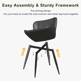 Dining Chairs Set of 4,Black Leather Dining Chair Upholstered