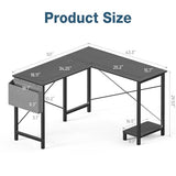 OLIXIS L Shaped Desk, 50-Inch Office Computer Gaming Desks Corner PC Table with Side Bag and Reversible Shelf