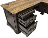 Martin Furniture IMSA684R-KIT Executve L-Desk & Return with Solid Wood Plank Tops