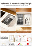 MAD SHARK 2-in-1 Detachable Knife Block & Silverware Organizer, Drawer Knife Holder for 10 Knives, BPA-Free, Blade-Safe Slots, No Knives