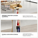 Mobile Rolling Curved Lectern Podium with Storage