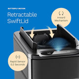 hOmeLabs 2.4 Gallon Touchless Sensor Trash Can, Automatic Retractable Butterfly Lid, Batteries Included, Space-Efficient, Easy Clean, Battery-Powered