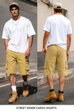 Heyfanee Mens Cargo Jean Shorts Relaxed Fit Bermuda Jorts Men Knee Length Baggy Denim Shorts for Men Khaki 28