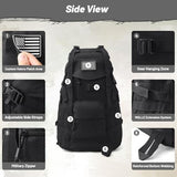 AUMENTAR 50L Tactical Backpack for Men and Women, Water-Resistant Molle Rucksack, Large Military Assault Pack for Hiking, Hunting, Camping, Gym & Outdoor Survival Black