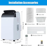 CABIHOME Low Noise 14,000 BTU Portable Air Conditioner - 3-in-1 Cooling, Dehumidifier & Fan - Auto-Evaporation, 24-Hour Timer, LED Display, Remote Control, Easy Window Installation Kit
