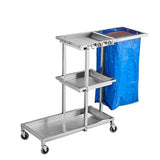 Janitorial Cart on Wheels - Cleaning Supplies Organizer for Brooms, Mops