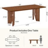 Tribesigns 5.3ft Conference Table for 4-6 People, Rectangular Conference Room Table, Large Wooden Meeting Table for Office, Brown