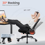 COMHOMA Office Chair with Flip-up Armrests Ergonomic Computer Desk Chair with Adaptive Lumbar Support & Breathable Mesh, Black, Pack of 2