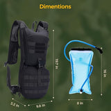 Blue Quartz Hydration Backpack with 3L Water Bladder,Tactical Molle Pack with Phone Pocket for Man, Military Hiking Backpack for Running,Biking,Climbing